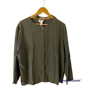 Talbots pure silk long sleeve button down top